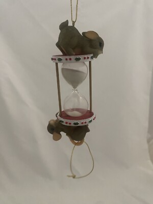 Charming Tails Is It Christmas Time Yet Ornament Sand Time Hourglass Fitz Floyd