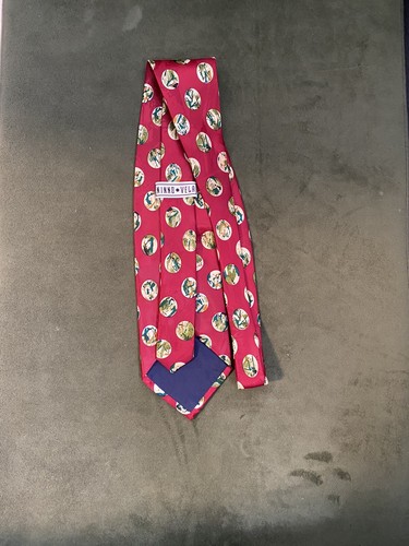 Corbata para hombre cuello rojo verde abstracto dibujo en patrón ovalado NUEVO - Imagen 2 de 5
