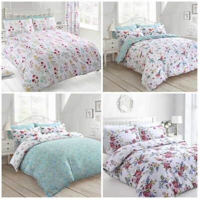 Blumen Bettbezug Set Englisches Land Blumen Poly Baumwolle Duvet Bettwäsche Set