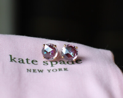 Kate Spade Pop of Joy Gumdrop Blush Sparkling Faceted Stud IRIDESCENT  Earrings
