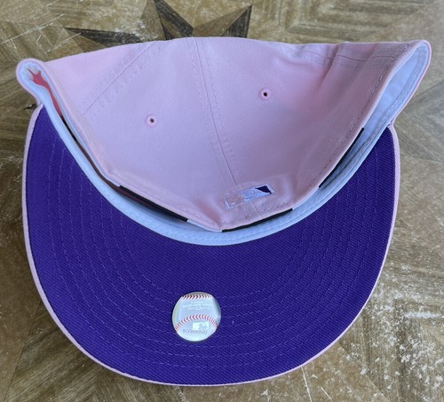 New Era Florida Marlins Fitted Hat Pink 59FIFTY Cap Sports World Size 7 1/2 - Picture 4 of 7