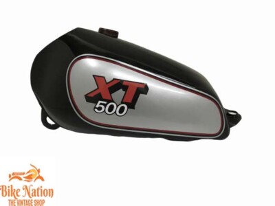 FIT FOR YAMAHA XT TT 500 SILVER & BLACK PAINTED FUEL PETROL TANK(STEEL)1980MODEL