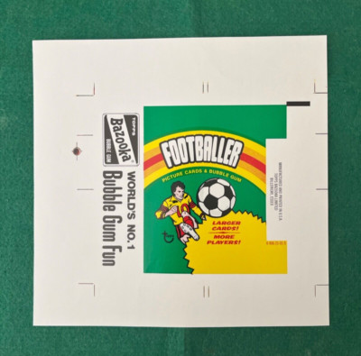 1985 Topps UK Soccer original wrapper proof. From the Topps Vault. Includes COA