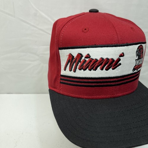 Miami Red Hawks Hat Cap Snapback Embroidered Red Black White Adidas Mens Footbal - Picture 2 of 7