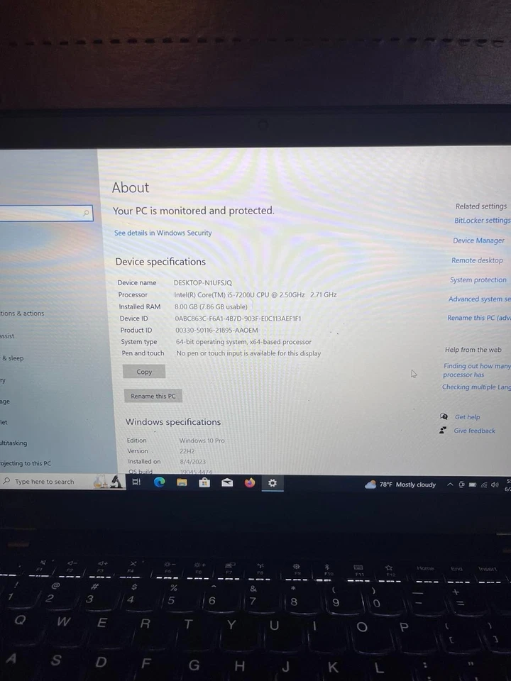 Teclado retroiluminado Lenovo ThinkPad Win 10 Pro 14" Laptop i5 6ta generación 128GB SSD 8GB Foto 4 de 4
