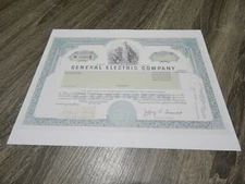 GE General Electric company copy of original stock certificate.