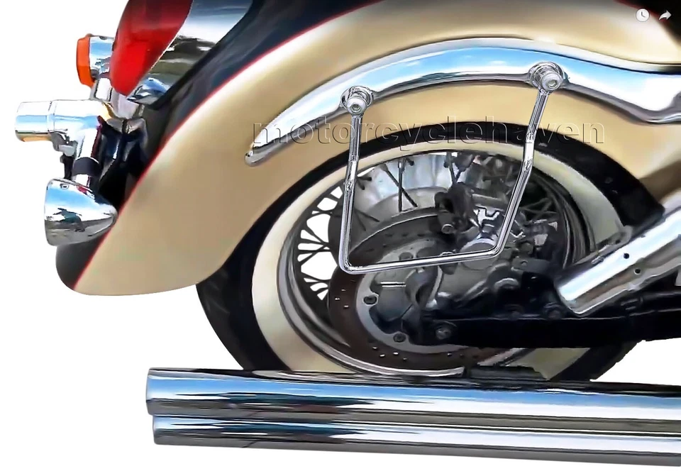 1995-up Honda Shadow Aero 1100 VT1100 C3 Saddle Bag Support Brackets Bars Chrome - Image 3 of 4