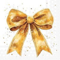 Weihnachten Servietten Lunch 33X33 3-Lagig 20 StüCk Goldene Geschenkschleife Fan