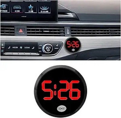 Digital Clock, Stick On Luminous Small Vehicle Electronic Wat Color: Black/Red