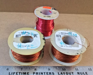 Vintage Lot of 2 Belden Copper Magnet Wire 8077, 8078 & Extra Spool of 12-1226