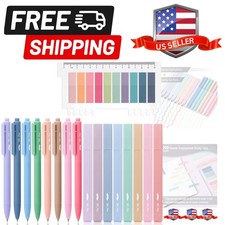 Aesthetic Bible Highlighter and Pen Set, 16 Pack, 200 Sheets Transparent Stic...