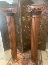 A Pair Of Ionic Columns In Mahogany C1910