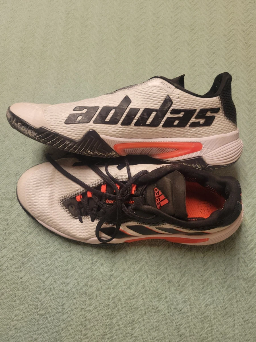 Adidas Barricade White Black Solar Red for sale | eBay