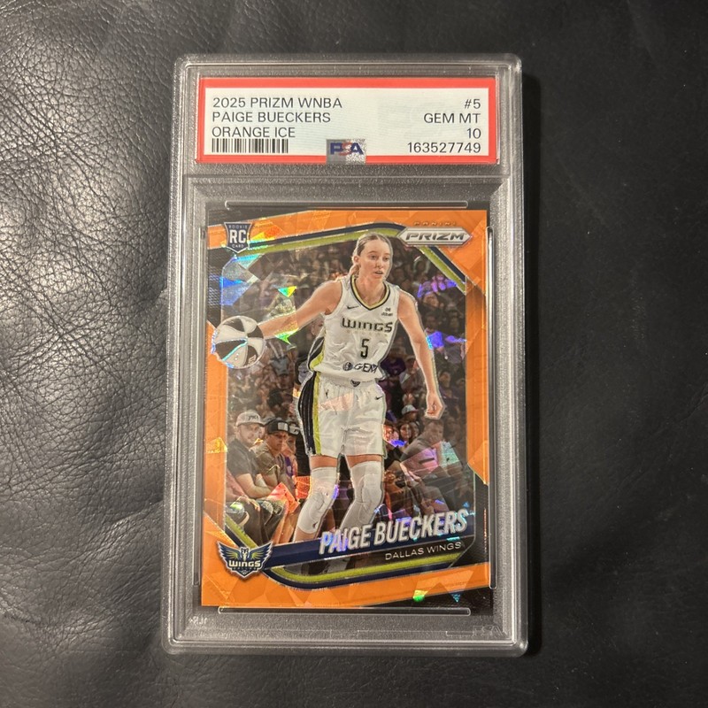 2025 PANINI PRIZM WNBA ORANGE ICE #5 PAIGE BUECKERS ROOKIE RC PSA 10