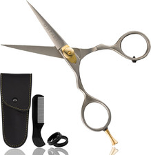 Beard  Mustache Scissors  Combs - 5.5" Japanese Steel, Silver  Precision Shar