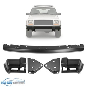 Front Black Painted Steel Bumper Kit For 1997-2001 Jeep Cherokee – Direct Fit Replacement – USA/Canada Built