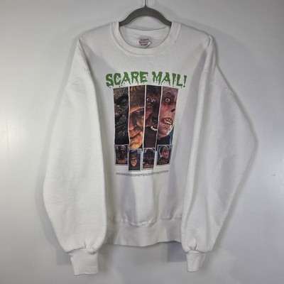 RARE VINTAGE 1997 UNIVERSAL MONSTERS SCARE MAIL USPS STAMPS SWEATSHIRT MEN'S L.