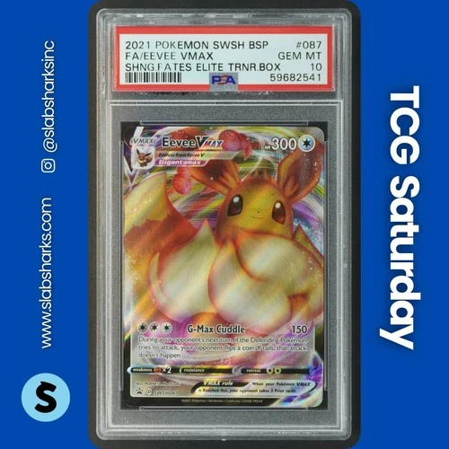 2021 POKEMON SWSH BLACK STAR PROMO SHINING FATES ETB #SWSH087 EEVEE VMAX PSA 10