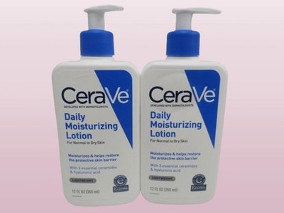CERAVE DAILY MOISTURIZING LOTION FOR NORMAL TO DRY SKIN 12 OZ  LOT OF 2
