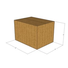 100 12x9x8 Kraft Brown Corrugated Shipping Boxes 32 ECT Single-Wall New