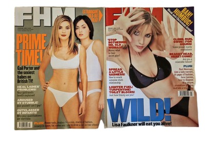 FHM Magazine Lot Of 2, Jan & Feb 1999 (108&109) Lisa Faulkner & Telly Beauties