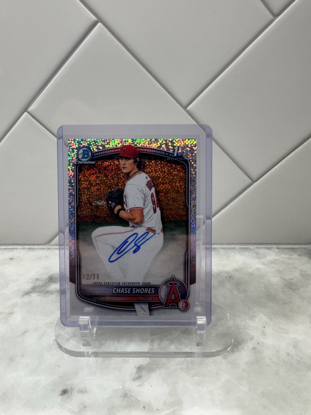 CHASE SHORES 2025 BOWMAN CHROME DRAFT 1ST SPARKLE REFRACTOR AUTO /71
