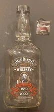 RARE 1.75 LITER Jack Daniels 150th Birthday empty BIG BOY Bottle w/HANG TAG!