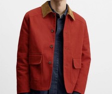 Giacca Zara rossa collo a contrasto nuova taglia media 4287/027/600 vendita al dettaglio $139