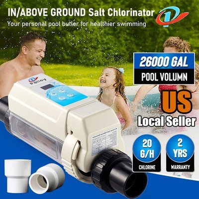 Pool Chlorine Generator 110V Flow Switch System 26k Gallon Capacity Pool Salt