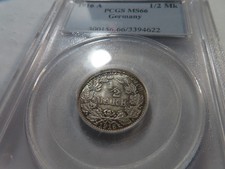 Z50 Germany Empire 1918-A Silver 1/2 Mark PCGS MS-66 Nice Toning