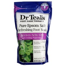 6 Pack Dr Teal's Pure Epsom Salt Refreshing Foot Soak, Cooling Pepermint, 2 lbs
