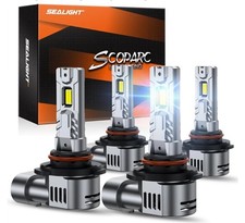 Sealight 9005/HB3 9006/HB4 Light Bulbs Combo, Fog Bulbs With Cooling Fans