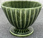 Vintage Hull No 45 Scalloped Green Pedestal Footed Planter