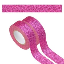 2 Roll Glitter Paper Washi Tape, Washi Decorative Tape for Crafts, Rose Red