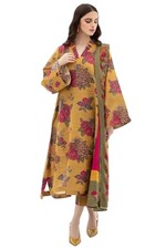 GoSriKi Women's Rayon Viscose Printed Straight Kurta with Pant Dupatta