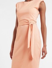 New Express Blush Pink XL Dress Shoulder Pads Belted Workwear Classy Casual