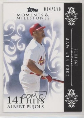 2008 Topps Moments & Milestones 14/150 Albert Pujols (2005 NL MVP 195 Hits) 1m8
