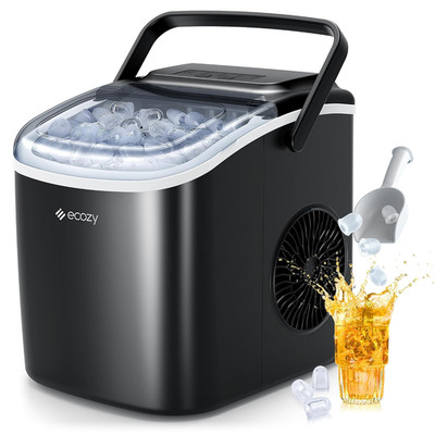 Ecozy Eiswürfelmaschine Klein, Selbstreinigende Ice Maker, 2 Eiswürfel Größen, 9