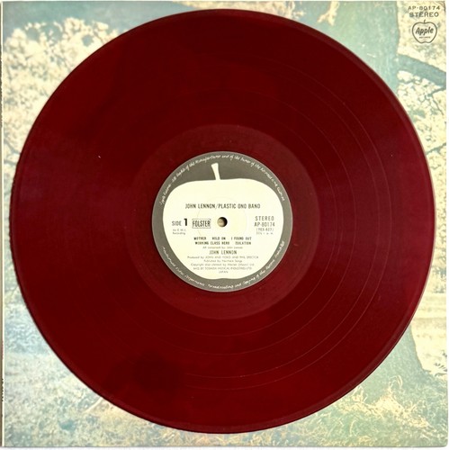 JOHN LENNON-Plastic Ono Band- Rare Japanese Red Vinyl LP +Insert / Inner Slv