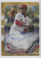 2019 Bowman Chrome Prospect Gold Refractor 34/50 Genesis Cabrera Auto 0t2