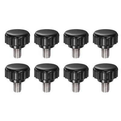 8pcs Knurled Clamping Knobs M6 x 8mm 304 Stainless Steel Thread 18mm Head
