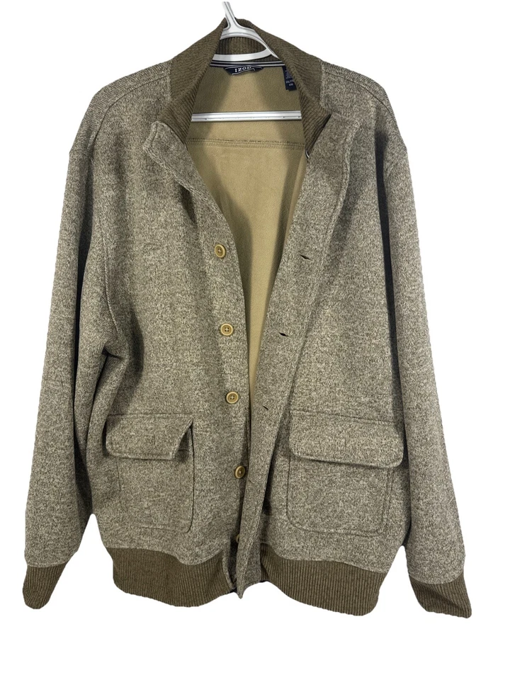 IZOD MENS SWEATER JACKET BUTTON UP SIZE XXL - Image 3 of 4