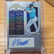 /99 Silver 2025 Panini Crusade Aidan Smith Majestic Marks Auto RC Tampa Bay Rays