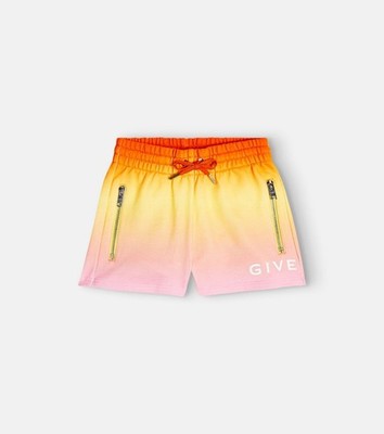 Givenchy Kinder Ombre Baumwolle Shorts mit Logo und Reißverschlusstaschen Mehrfarbig Größe 5Y