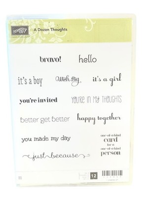 Stampin' Up! ''A Dozen Thoughts'' Cling Stamp Set Sentiments 12-Piece