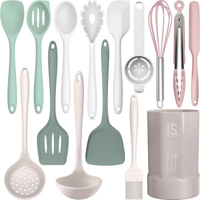 Silicone Cooking Utensils Set - 446°F Heat Resistant Silicone Kitchen Utensils,S