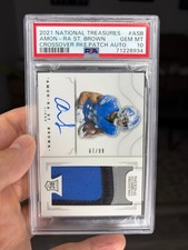 2021 National Treasures Crossover RC Patch Auto /99 Amon-Ra St Brown PSA 10 Gem 