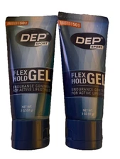Dep Sport Flex Hold Hair Styling Gel Natural Finish Travel Size 2 oz Set of 2