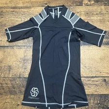 IntelliSkin Back support Black Short Sleeve Performance Compression Top Size M