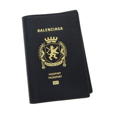 Balenciaga Passport Case 787742 Black Leather Vintage Authentic